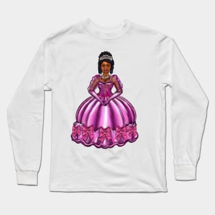 Princess -  Black curly Afro Princess in purple  iii ! beautiful  black girl with Afro hair, brown eyes and dark brown skin. Hair love ! Long Sleeve T-Shirt